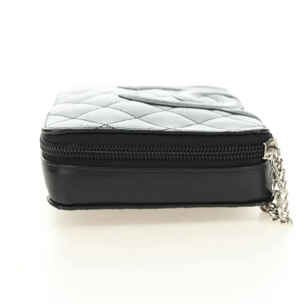 Chanel Calfskin Quilted Cambon Zip Around Cosmetic Pouch